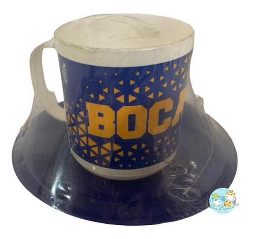 Taza Plastica Infantil Con Plato Boca Juniors Cabj Futbol