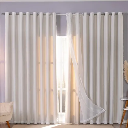 Cortina Blackout Com Voil 4,00 X 2,70 Para Varão