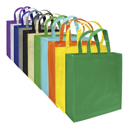 100 Bolsas Jumbo Reutilizables Tnt Ecológicas 40x38x16 Cm