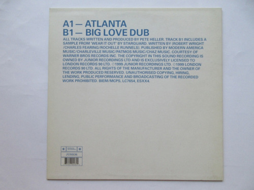 Pete Heller - Atlanta / Big Love Dub - Vinilo House 1999