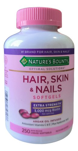 Hair, Skin & Nails Nature's Bounty. 250 Cápsulas Importadas 