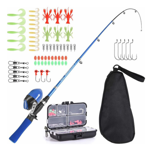 Kit De Pesca Completo Niños Con Caña Extensible De 1,3 M Y