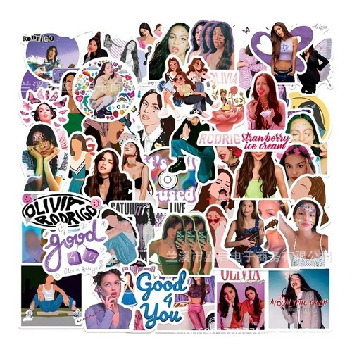 Imagen 5 de 8 de Olivia Rodrigo - Set 50 Stickers / Calcomanias / Pegatinas