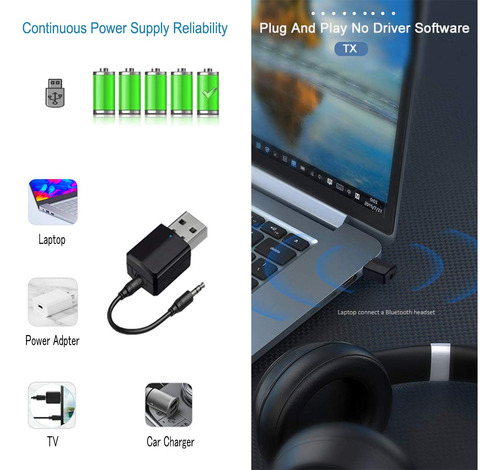 Adaptador Usb Bluetooth 5.1 Receptor De Música P2 Automotivo