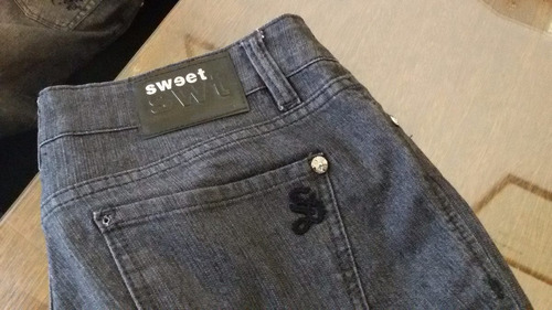 Pantalon De Jean Negro Sweet Talle 32 (40 Cm Cintura)