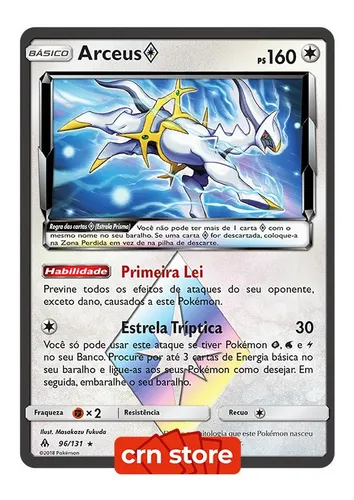 Carta Pokemon Lendário Arceus Full Art Gerações + Brindes