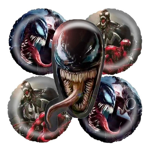  Kit 5 Globos Venom Marvel 73cm Avengers Vengadores Carnage