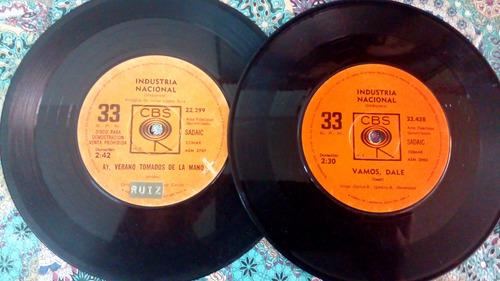 Industria Nacional Lote 2 Discos De Vinilo Simples Ay Verano Estándar (Usado)