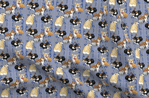 Tela De Flor De Corgi Desfile De Perros Galeses, Cachor...