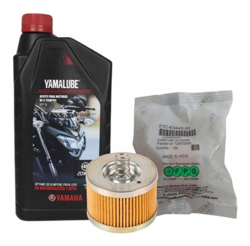 Aceite Yamalube 20w-50 4t + Filtro De Aceite Fz 16 Original