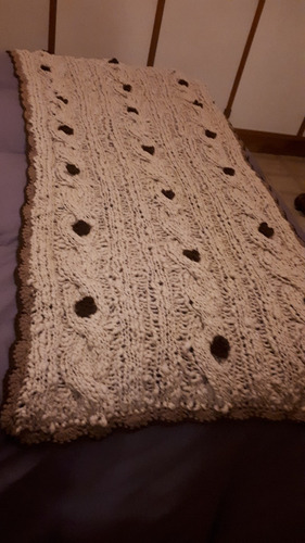 Pie De Cama Manta Cubre Sillón Tejido A Mano 1,50 X 60