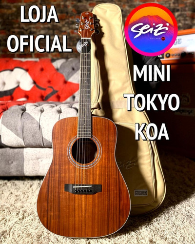 Violão Seizi Mini Tokyo Koa Com Bag