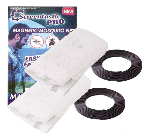 Set 2 Pcs Malla Mosquitero Magnetico Cortina Ajustable 1016