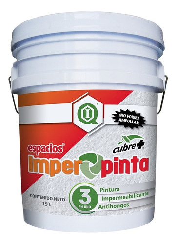 Imagen 1 de 7 de Pintura Impermeabilizante / Interior Y Exterior/ Blanco/ 19l