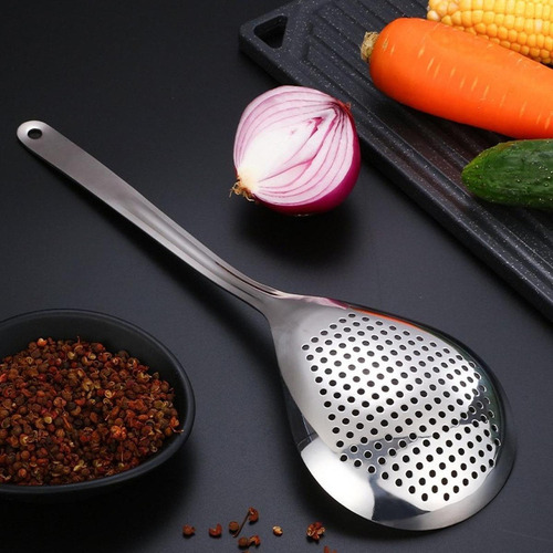 Zh 2 Cuchara Ranurada Cocina, Cuchara Con Colador, Mango