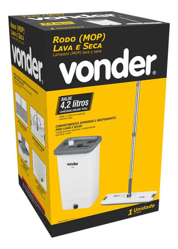 Rodo Mop Lava E Seca Com Balde 4,2 Litros Vonder