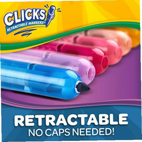 Crayola Marcadores Lavables Con Puntas Retráctiles, Clics
