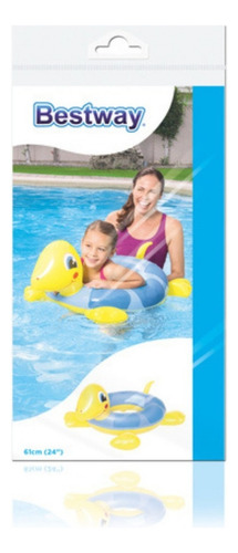 Salvavidas Inflable Tortuga Flotador Para Pileta Bestway Color Amarillo Y Celeste