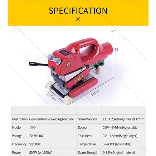 800w Máquina Soldadora De Geomembranas, Velocidad