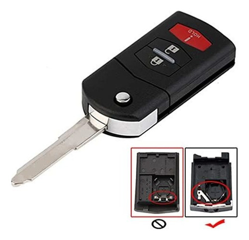 Carcasa Para Llaves, Mjkey Nuevo 3 Botones Remoto Flip K