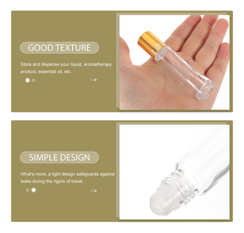 Botellas Enrollables De Vidrio Para Aceites Esenciales, 4 Un