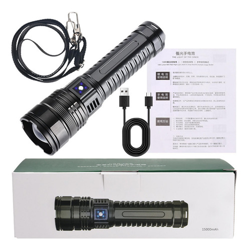 Linterna Led 20w Usb 5400mah Luz De Antorcha Al Aire Libre