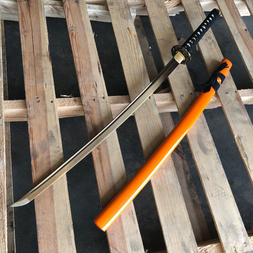 Katana Acero Dorado 1045 Canal Sangrador Full Tang 1359