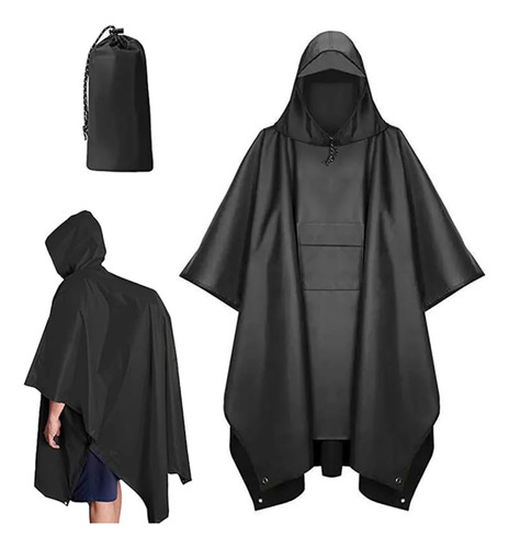 Poncho Impermeable 3 En 1 Con Capucha Impermeable Y Color Talla
