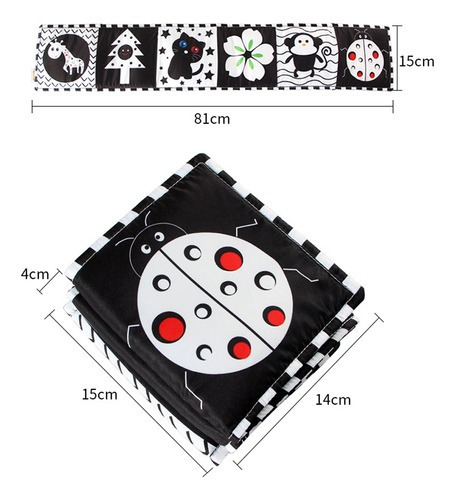 Montessori Toy Libro De Tela Suave En Blanco Y Negro Para Be