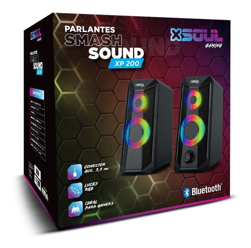 Imagen 3 de 3 de Parlantes Inalambrico Soul Gaming Luz Rgb Xp 200 Setup Gamer