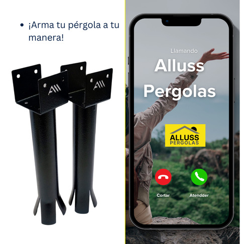 Base 3p Enterrar Cementar Viga Tirante Pergolas Alluss