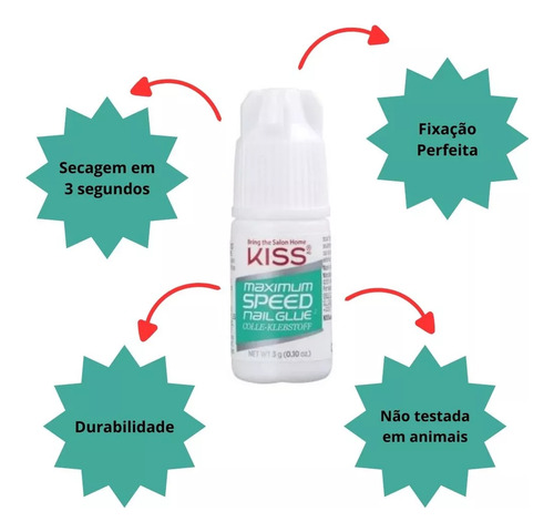 Cola de unhas postiça de alta precisão Kiss Powerflex