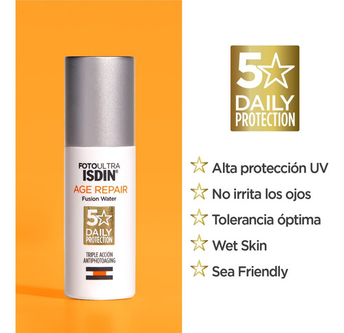 Imagen 4 de 9 de Isdin Age Repair Foto Ultra Spf50 Fusion Water 50ml
