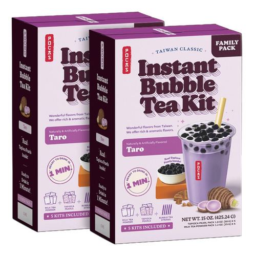 Taro - Kit De Té De Burbujas, Polvo De Té Con Leche Instantá