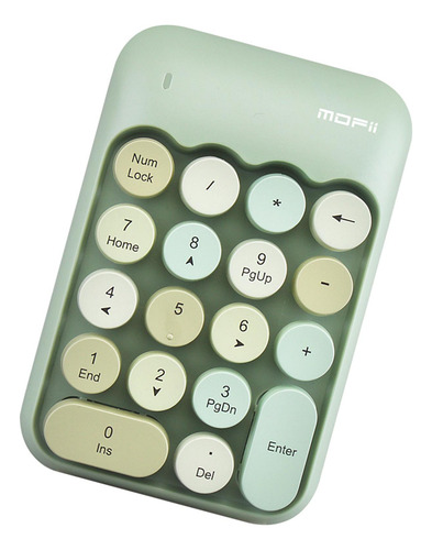 Mini Teclado Numérico Sem Fio Verde Misturado Cor