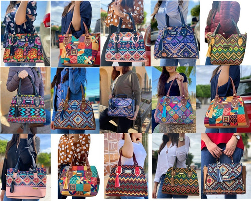 Combo 2 Bolsas Mujer Diseño Mexicano Bolsos Tote Artesanal