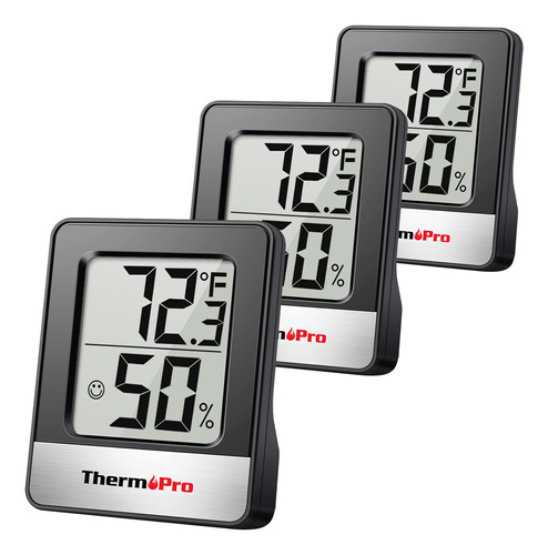 Monitor De Temperatura E Umidade Thermopro Tp49 3 Peças