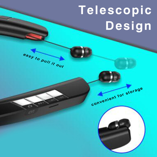 Auriculares Inalámbricos Con Banda Para El Cuello: Retráctil