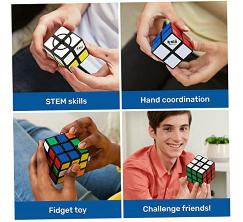 Rubik's - Paquete Aprende A Resolver, 3 Cubos Clásicos Color De La Estructura Colores