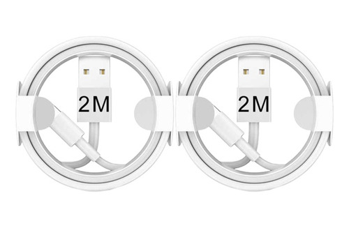 Cable De Datos Usb Cargador Para iPhone iPad 2 Metros 2 Pzas