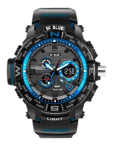 Reloj Shock Led Luminoso Hombre Orientacion B Azul + Estuche