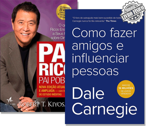 Kit Como Fazer Amigos E Influenciar Pessoas + Pai Rico Pobre