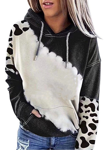 Sudadera Informal Con Capucha Y Estampado De Leopardo