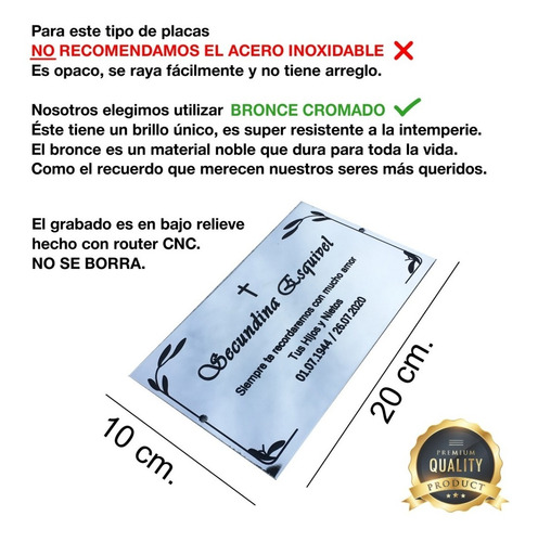 Imagen 2 de 10 de Placa + Foto + Floreros. Para Cementerio, Nicho, Lapida.