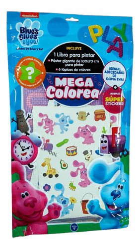 Set Mega Colorea Las Pistas De Blue Libro Pintar Accesorios