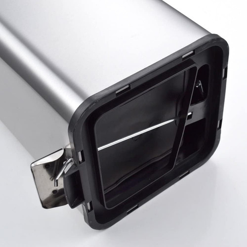 Imagem 5 de 6 de 2 Lixeira Aço Inox De Pedal Cesto Interno Móvel 12 Lt E 3 Lt