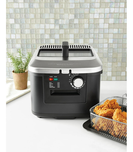 Mainstays Freidora Electrica 4l Tapa Acero Inoxidable, 1800w Negro 60