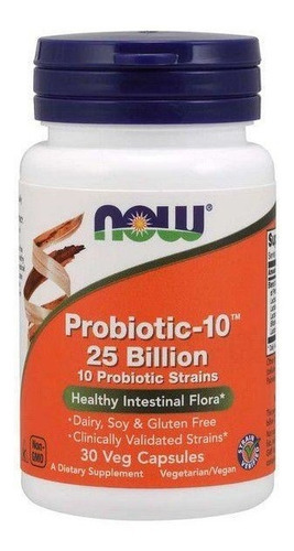 Now Foods Probiótico 10 25 Bilhões 30 Cápsulas