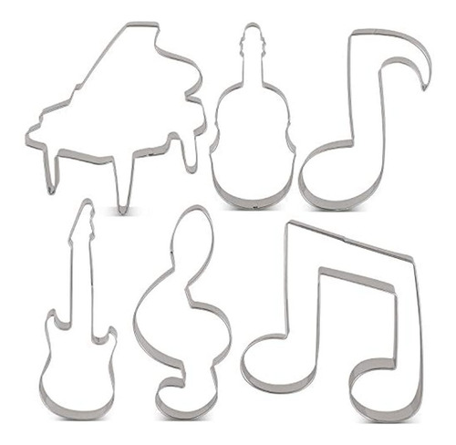 Liliao Music Cookie Cutter Set - 6 Piezas - Violin, Piano,