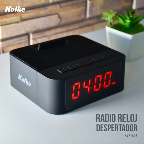 Imagen 4 de 6 de Radio Reloj Despertador Alarma Kolke Kvr-403 Sop Celular Fm